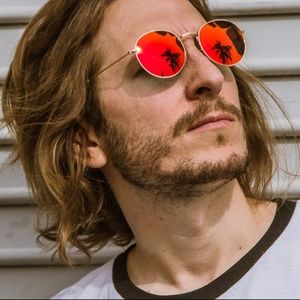 LENNON - Red Polarized Round Sunglasses For Him